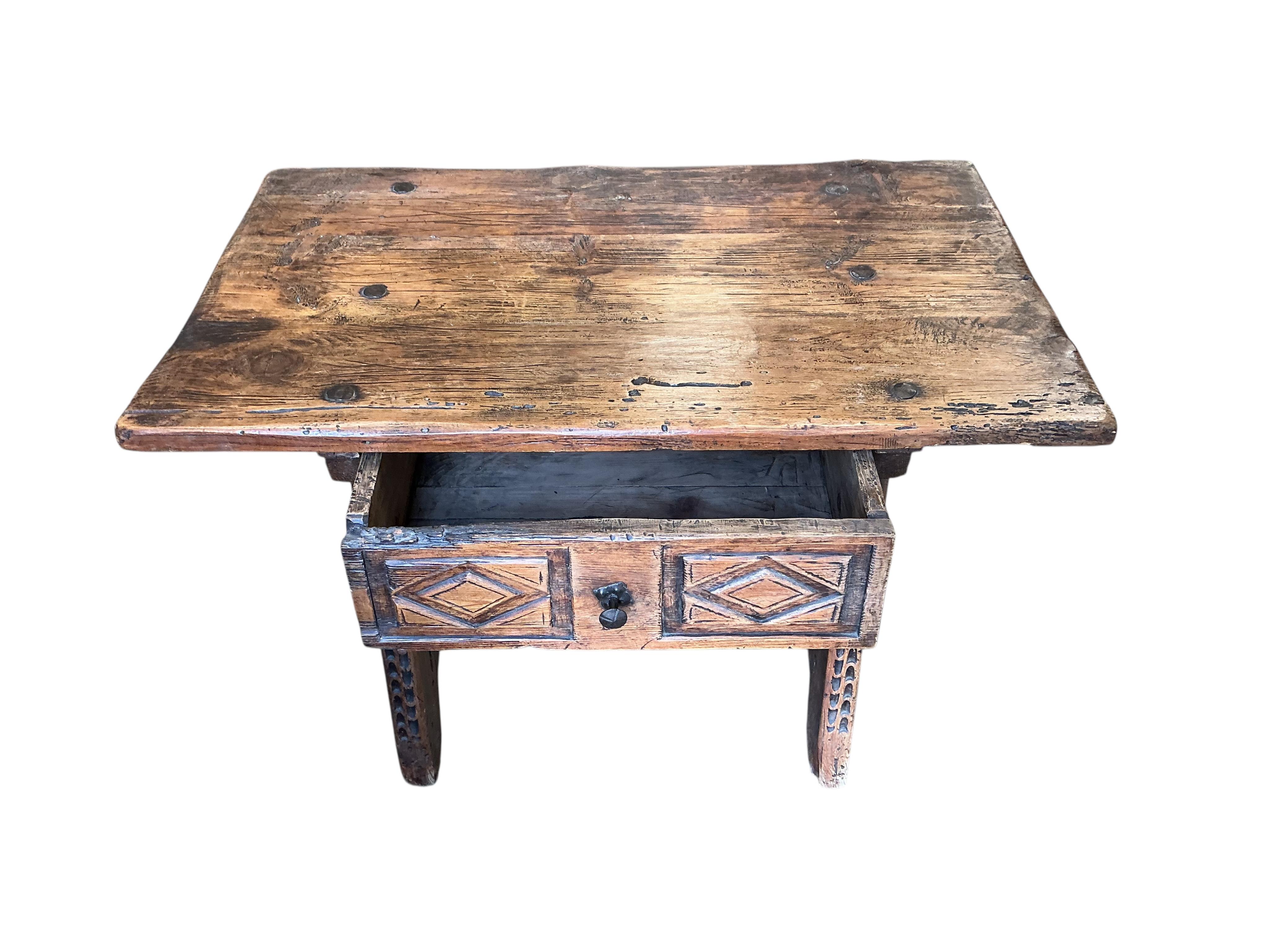 A Swiss rectangular fruitwood side table, width 100cm, depth 62cm, height 68cm